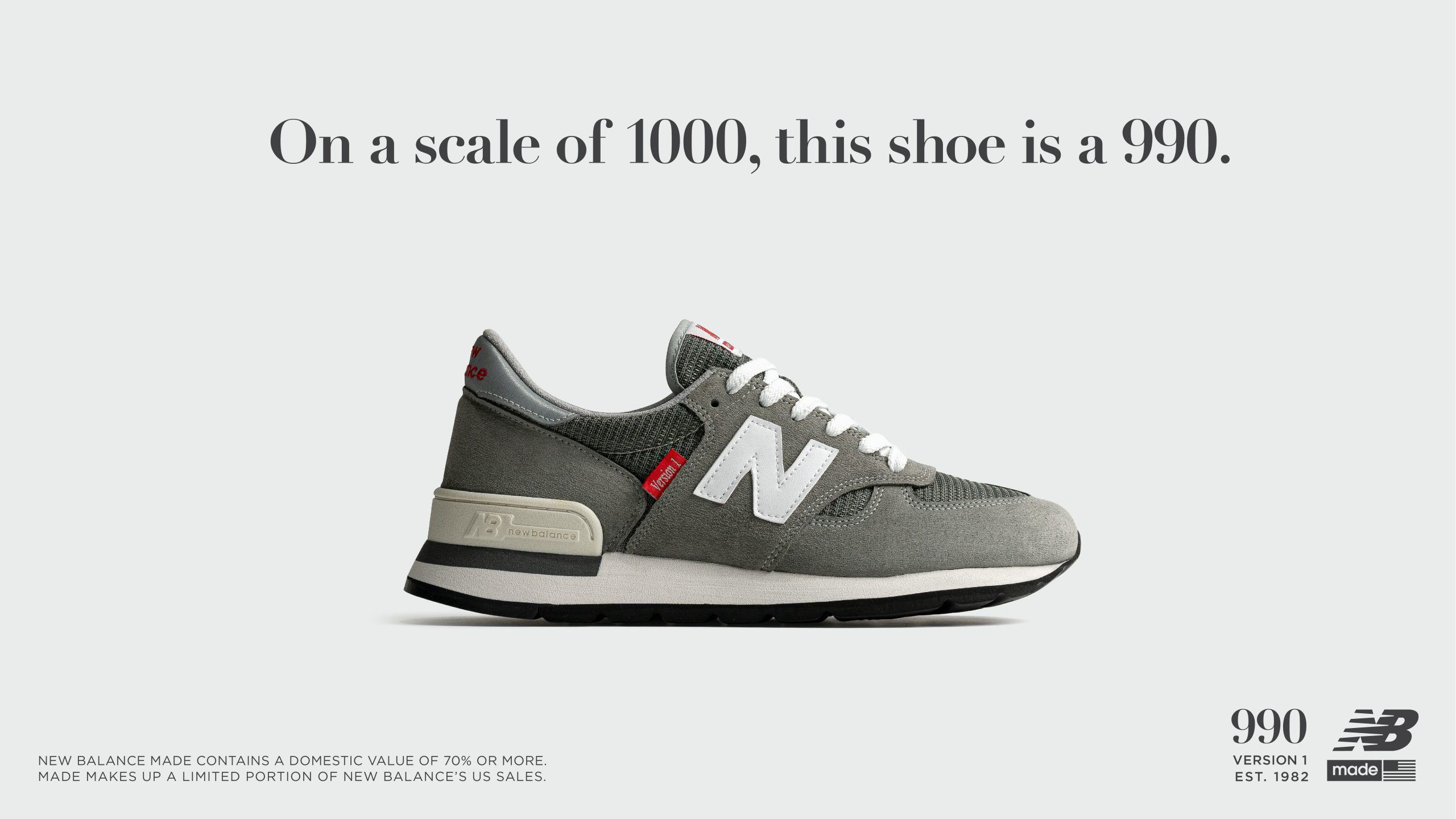 【新品お得】完売品 NEW BALANCE M990VS1 GREY 28cm 靴